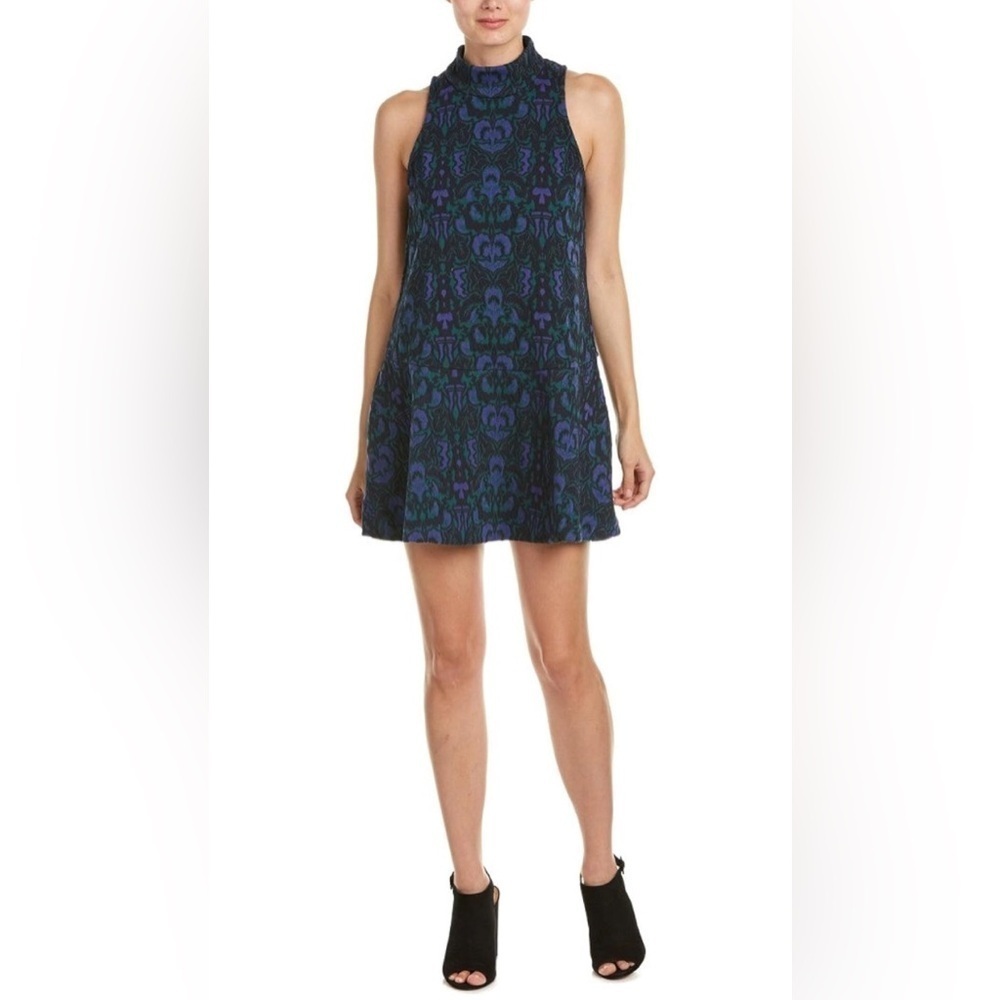 FREE PEOPLE Blue/Greeb and Purple Mini Dress